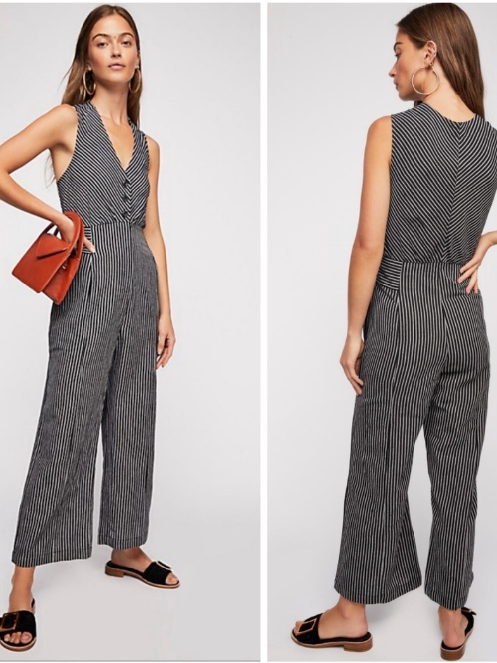 Like New Free People The Liberty Striped Jumpsuit